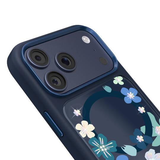 Apple iPhone 17 Pro Kılıf M-safe Şarj Özellikli Çiçek Tasarımlı Mutural Flower Serisi Kapak - 17