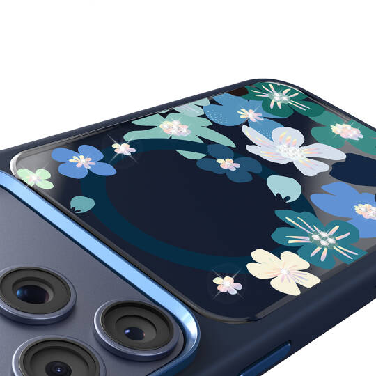 Apple iPhone 17 Pro Kılıf M-safe Şarj Özellikli Çiçek Tasarımlı Mutural Flower Serisi Kapak - 19