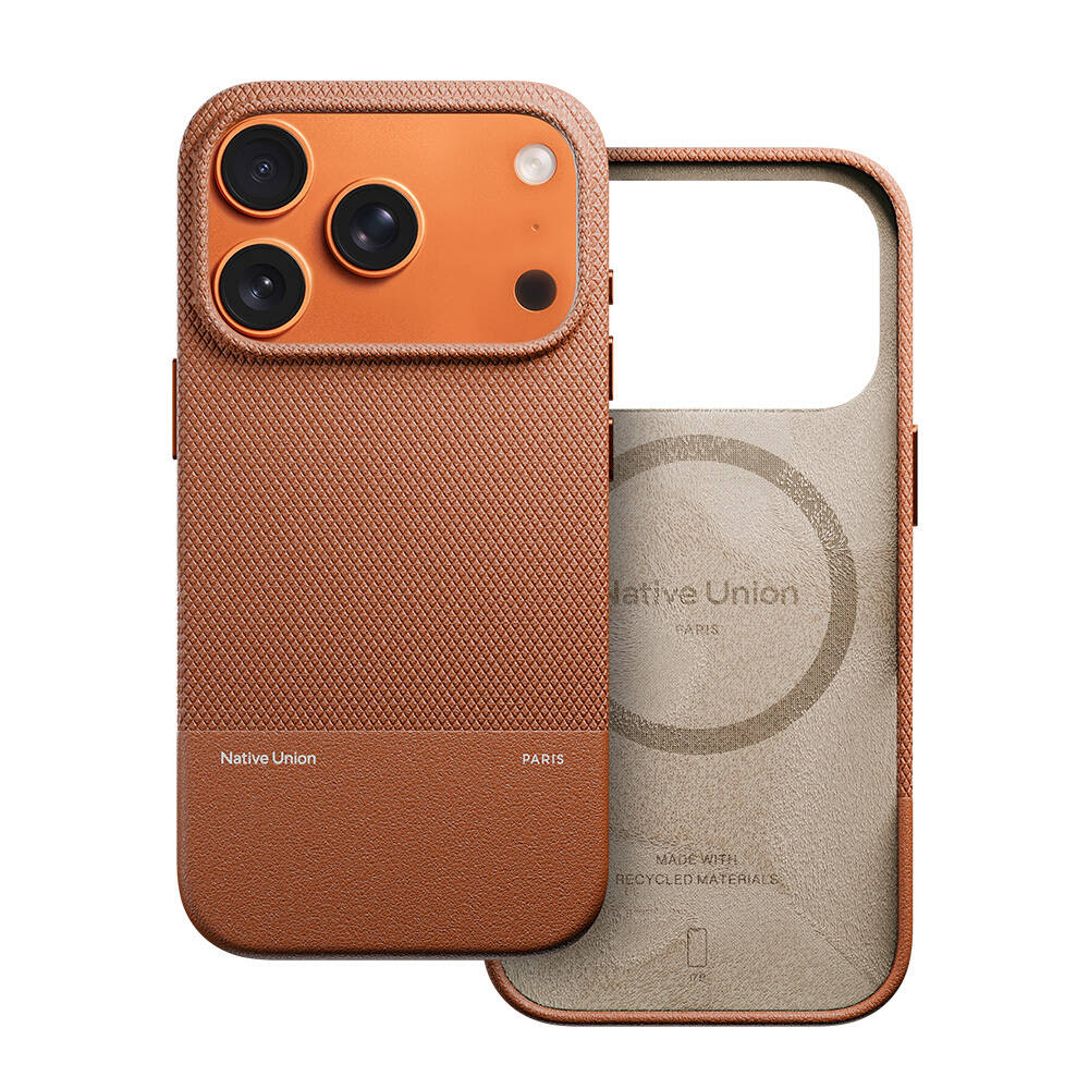Apple iPhone 17 Pro Kılıf M-safe Şarj Özellikli Deri Dokulu Native Union RE Classic Serisi Kapak - 10