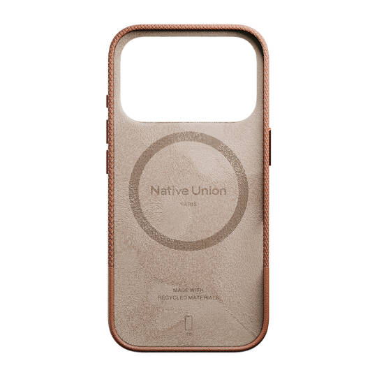Apple iPhone 17 Pro Kılıf M-safe Şarj Özellikli Deri Dokulu Native Union RE Classic Serisi Kapak - 14