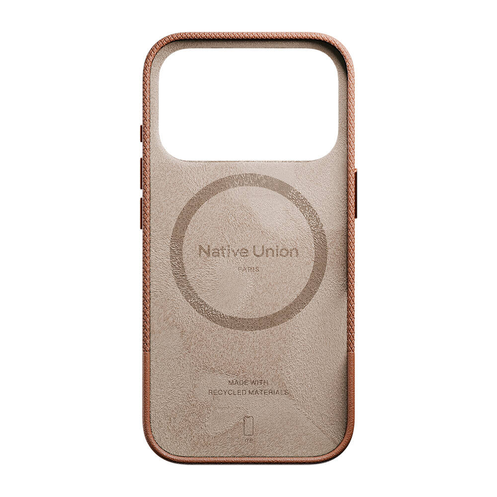 Apple iPhone 17 Pro Kılıf M-safe Şarj Özellikli Deri Dokulu Native Union RE Classic Serisi Kapak - 14