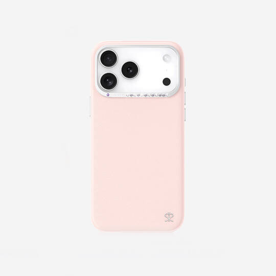 Apple iPhone 17 Pro Kılıf M-safe Şarj Özellikli Deri Tasarımlı Pynana Starry Serisi Kapak Pembe