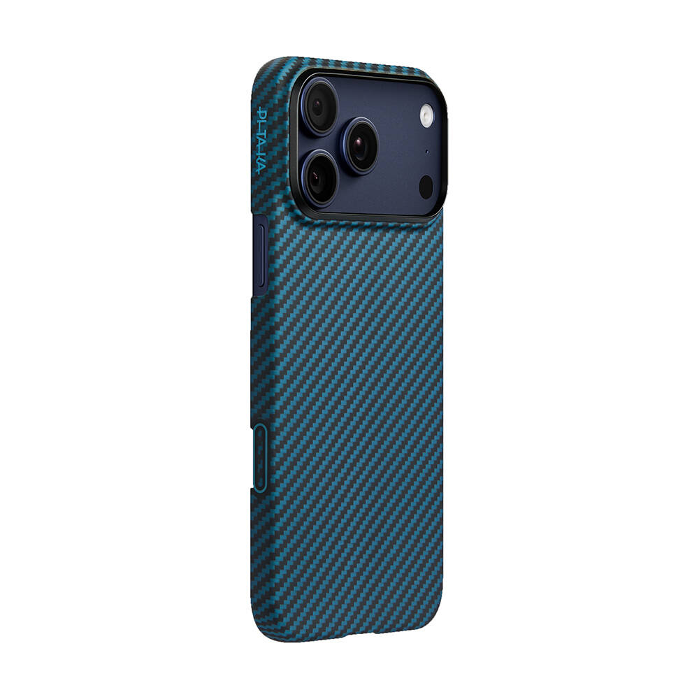 Apple iPhone 17 Pro Kılıf M-Safe Şarj Özellikli Kamera Kontrol Butonlu Aramid Karbon Fiber Pitaka Ultra-Slim Kapak - 3