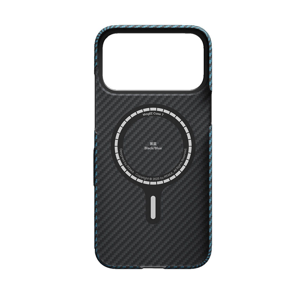 Apple iPhone 17 Pro Kılıf M-Safe Şarj Özellikli Kamera Kontrol Butonlu Aramid Karbon Fiber Pitaka Ultra-Slim Kapak - 4