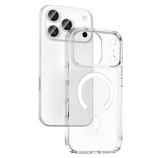 Apple iPhone 17 Pro Kılıf M-safe Şarj Özellikli Kamera Korumalı Zore Kripto Kapak Şeffaf