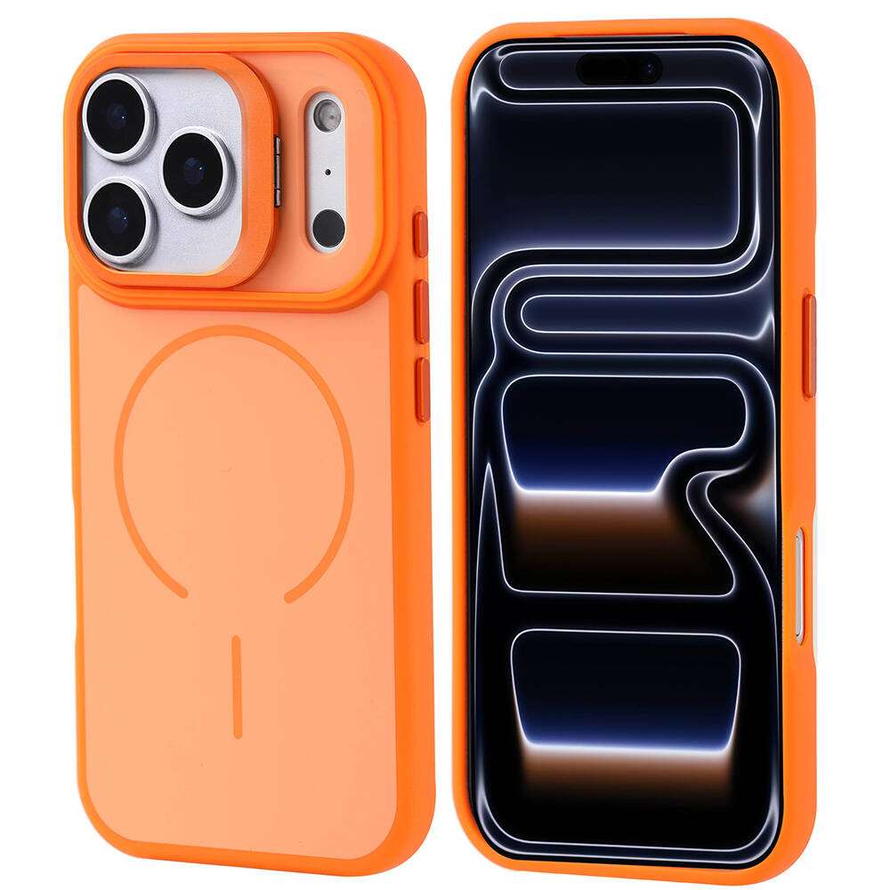 Apple iPhone 17 Pro Kılıf M-safe Şarj Özellikli Kamera Standlı Zore Notron Kapak - 3