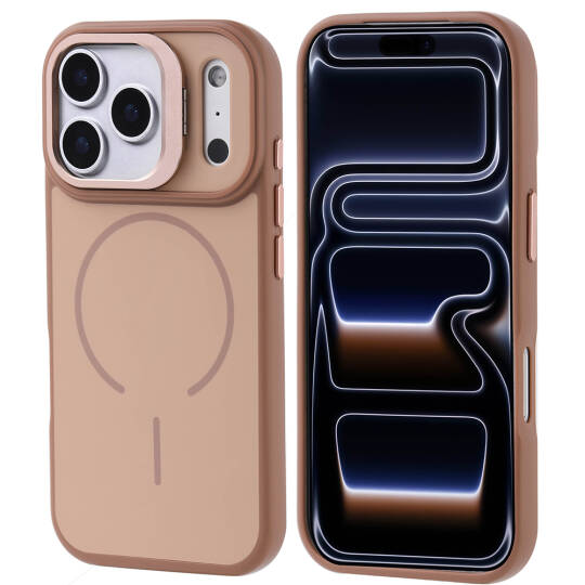 Apple iPhone 17 Pro Kılıf M-safe Şarj Özellikli Kamera Standlı Zore Notron Kapak - 1