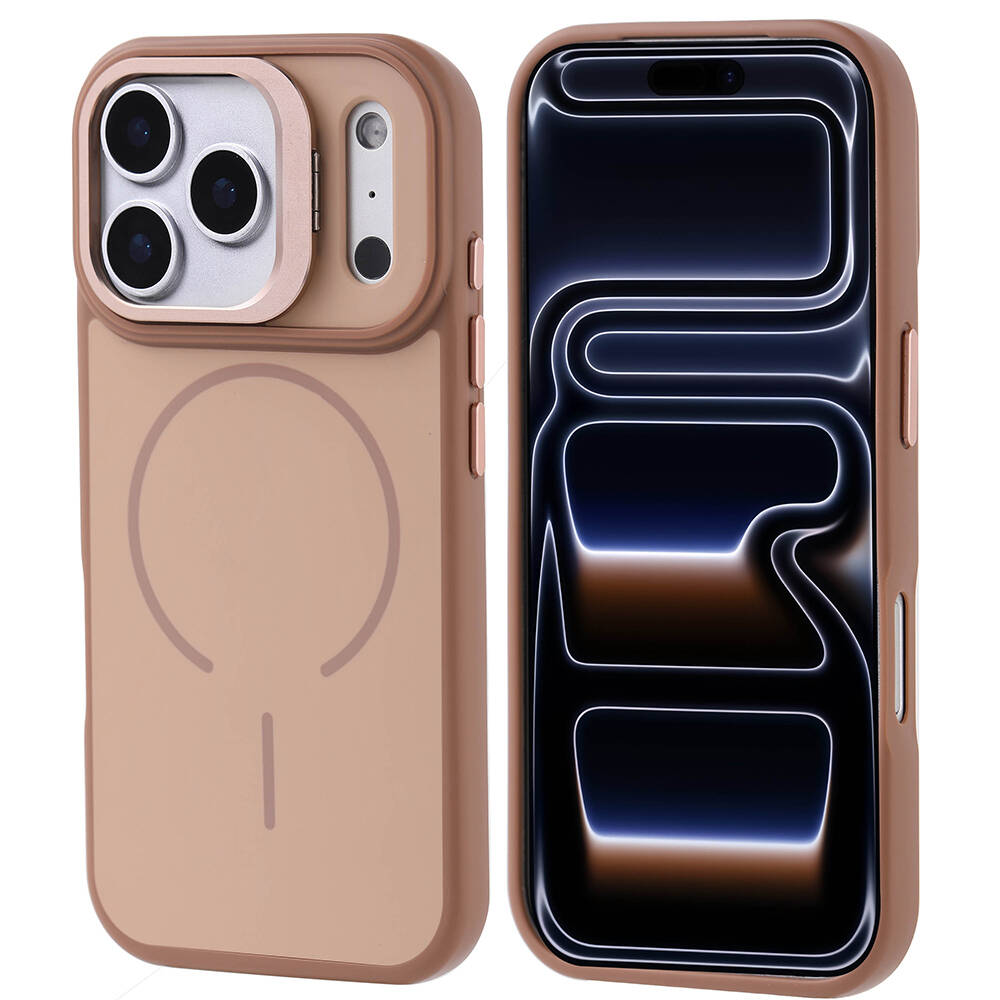 Apple iPhone 17 Pro Kılıf M-safe Şarj Özellikli Kamera Standlı Zore Notron Kapak - 1