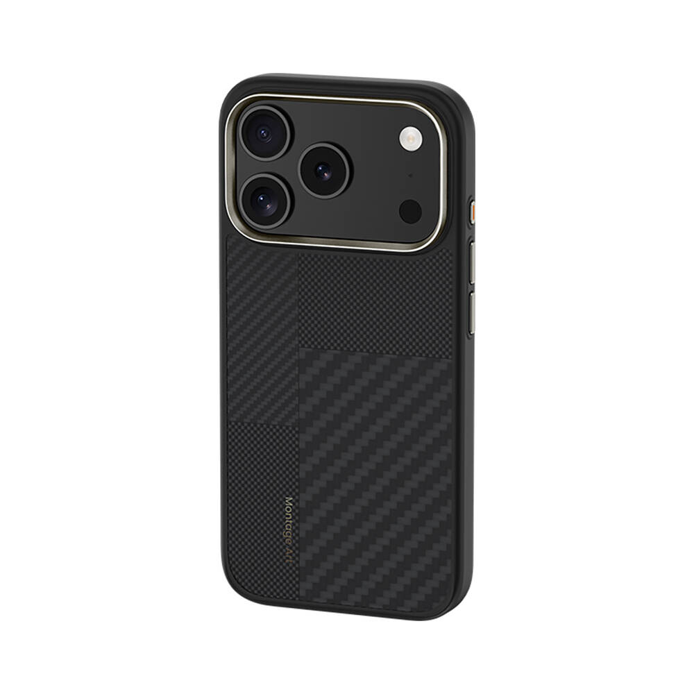 Apple iPhone 17 Pro Kılıf M-safe Şarj Özellikli Karbon Fiber Benks Montage Hybrid ArmorPro Kevlar Kapak - 3