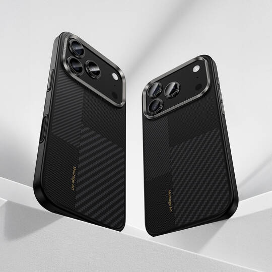 Apple iPhone 17 Pro Kılıf M-safe Şarj Özellikli Karbon Fiber Benks Montage Hybrid ArmorPro Kevlar Kapak - 6