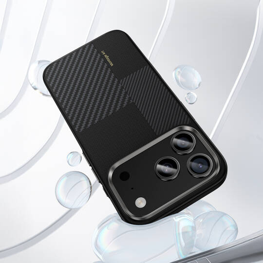 Apple iPhone 17 Pro Kılıf M-safe Şarj Özellikli Karbon Fiber Benks Montage Hybrid ArmorPro Kevlar Kapak - 9