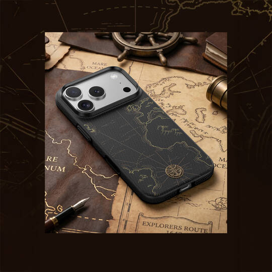 Apple iPhone 17 Pro Kılıf M-safe Şarj Özellikli Karbon Fiber Tasarımlı Benks ArmorEdge Air Navigator Kevlar Kapak - 12