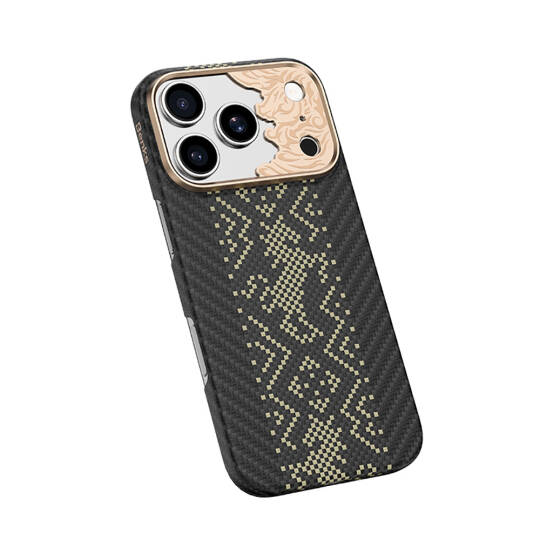Apple iPhone 17 Pro Kılıf M-safe Şarj Özellikli Karbon Fiber Tasarımlı Benks Knight ArmorAir Kevlar Kapak - 9
