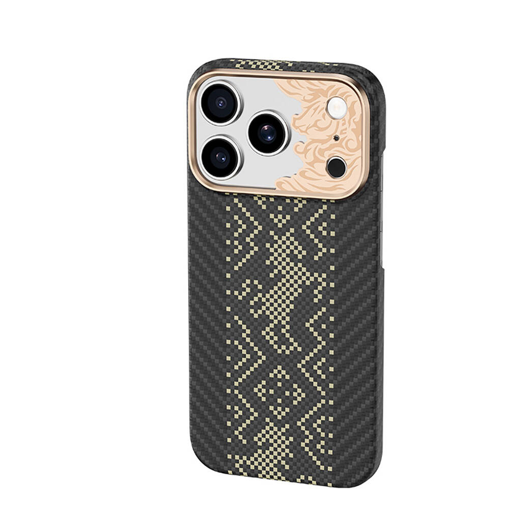 Apple iPhone 17 Pro Kılıf M-safe Şarj Özellikli Karbon Fiber Tasarımlı Benks Knight ArmorAir Kevlar Kapak - 10