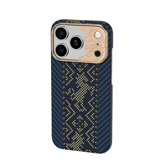 Apple iPhone 17 Pro Kılıf M-safe Şarj Özellikli Karbon Fiber Tasarımlı Benks Knight ArmorAir Kevlar Kapak - 3