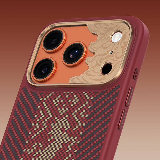 Apple iPhone 17 Pro Kılıf M-safe Şarj Özellikli Karbon Fiber Tasarımlı Benks Knight ArmorPro Kevlar Kapak - 20