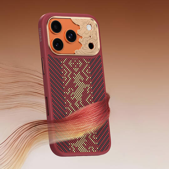 Apple iPhone 17 Pro Kılıf M-safe Şarj Özellikli Karbon Fiber Tasarımlı Benks Knight ArmorPro Kevlar Kapak - 21
