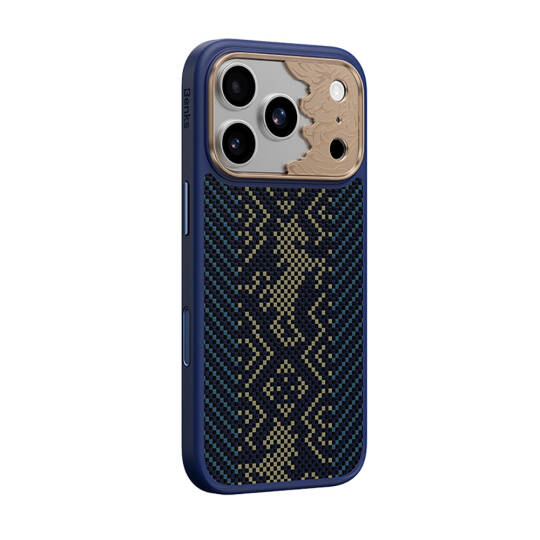 Apple iPhone 17 Pro Kılıf M-safe Şarj Özellikli Karbon Fiber Tasarımlı Benks Knight ArmorPro Kevlar Kapak - 8