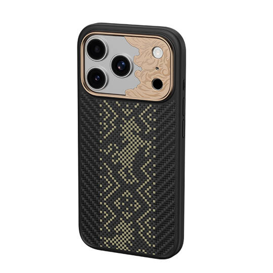 Apple iPhone 17 Pro Kılıf M-safe Şarj Özellikli Karbon Fiber Tasarımlı Benks Knight ArmorPro Kevlar Kapak - 3