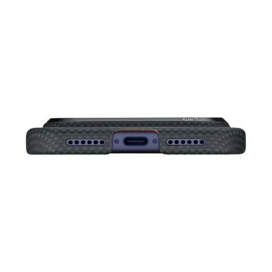 Apple iPhone 17 Pro Kılıf M-safe Şarj Özellikli Lumintex Teknolojili Fosforlu Aramid Karbon Fiber Pitaka Tactile Woven Aries Serisi Kapak - 4