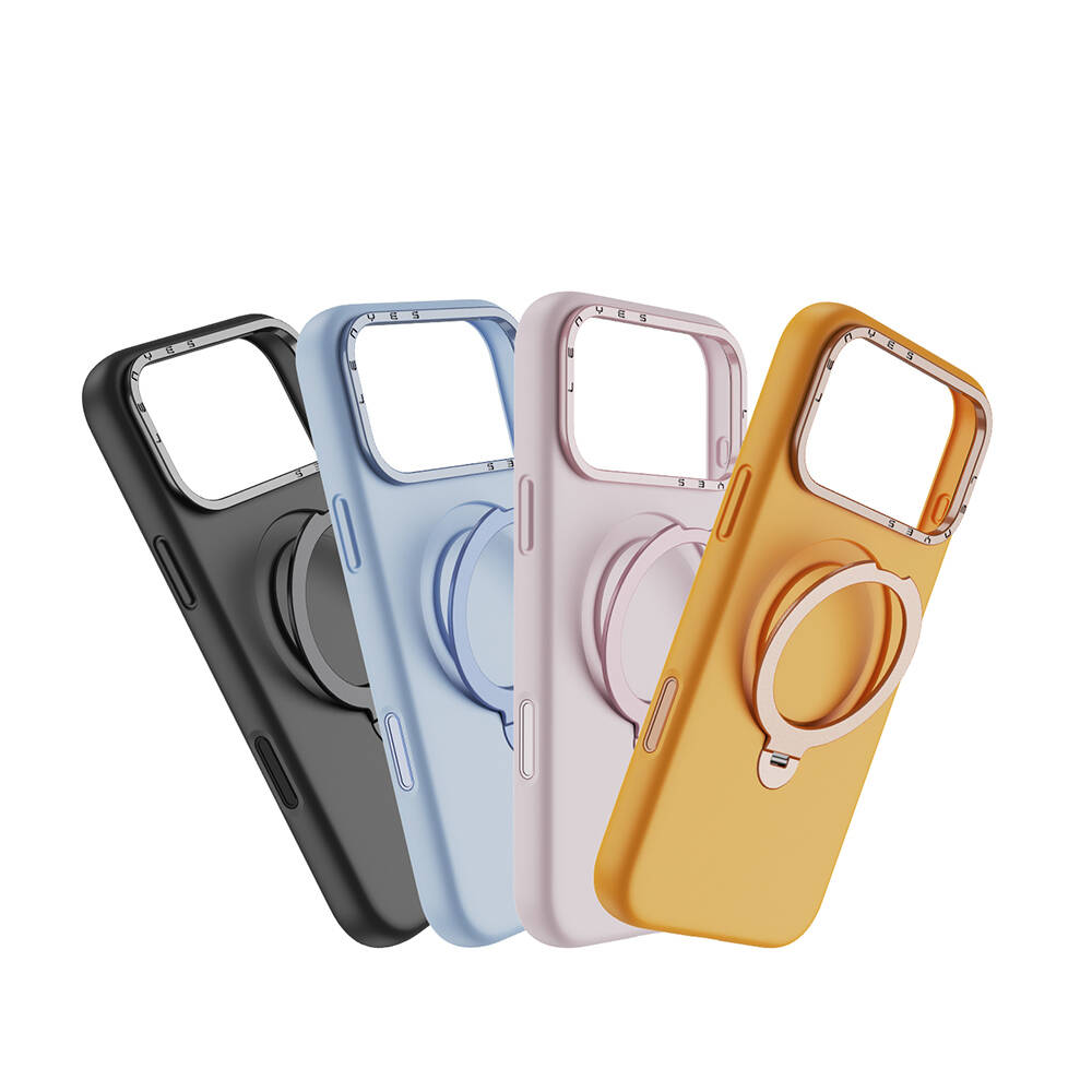 Apple iPhone 17 Pro Kılıf M-safe Şarj Özellikli Metal Standlı Sıvı Silikon Lenyes CK223 Kapak - 10