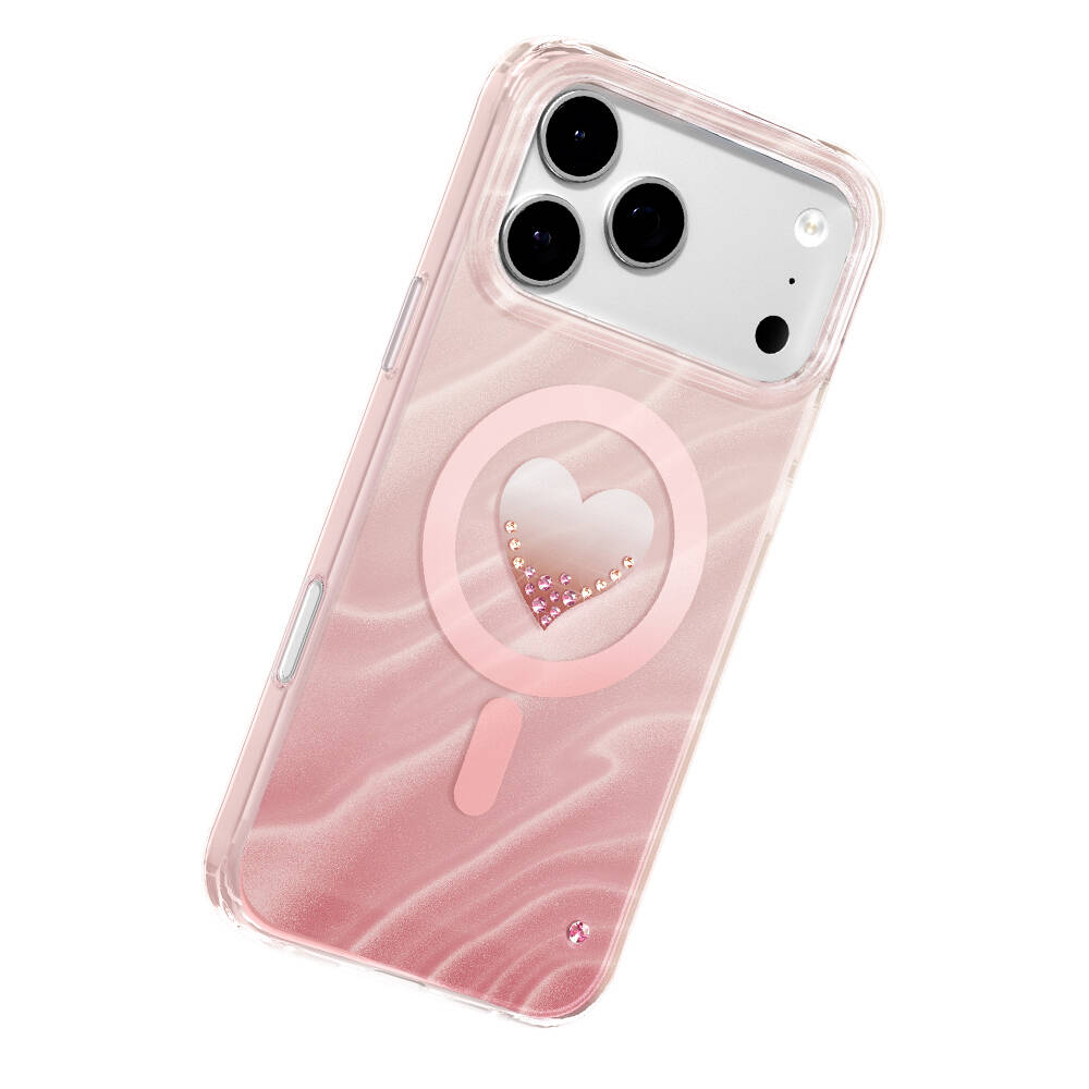 Apple iPhone 17 Pro Kılıf M-Safe Şarj Özellikli Orjinal Swarovski Taşlı Zore Paris Rovix Sert PC Kapak - 12