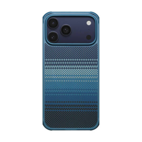 Apple iPhone 17 Pro Kılıf M-safe Şarj Özellikli Pitaka Tactile Woven Sunset-Moonrise Aramid Pro Guard Serisi Karbon Kapak - 3