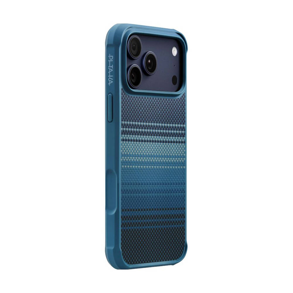 Apple iPhone 17 Pro Kılıf M-safe Şarj Özellikli Pitaka Tactile Woven Sunset-Moonrise Aramid Pro Guard Serisi Karbon Kapak - 4