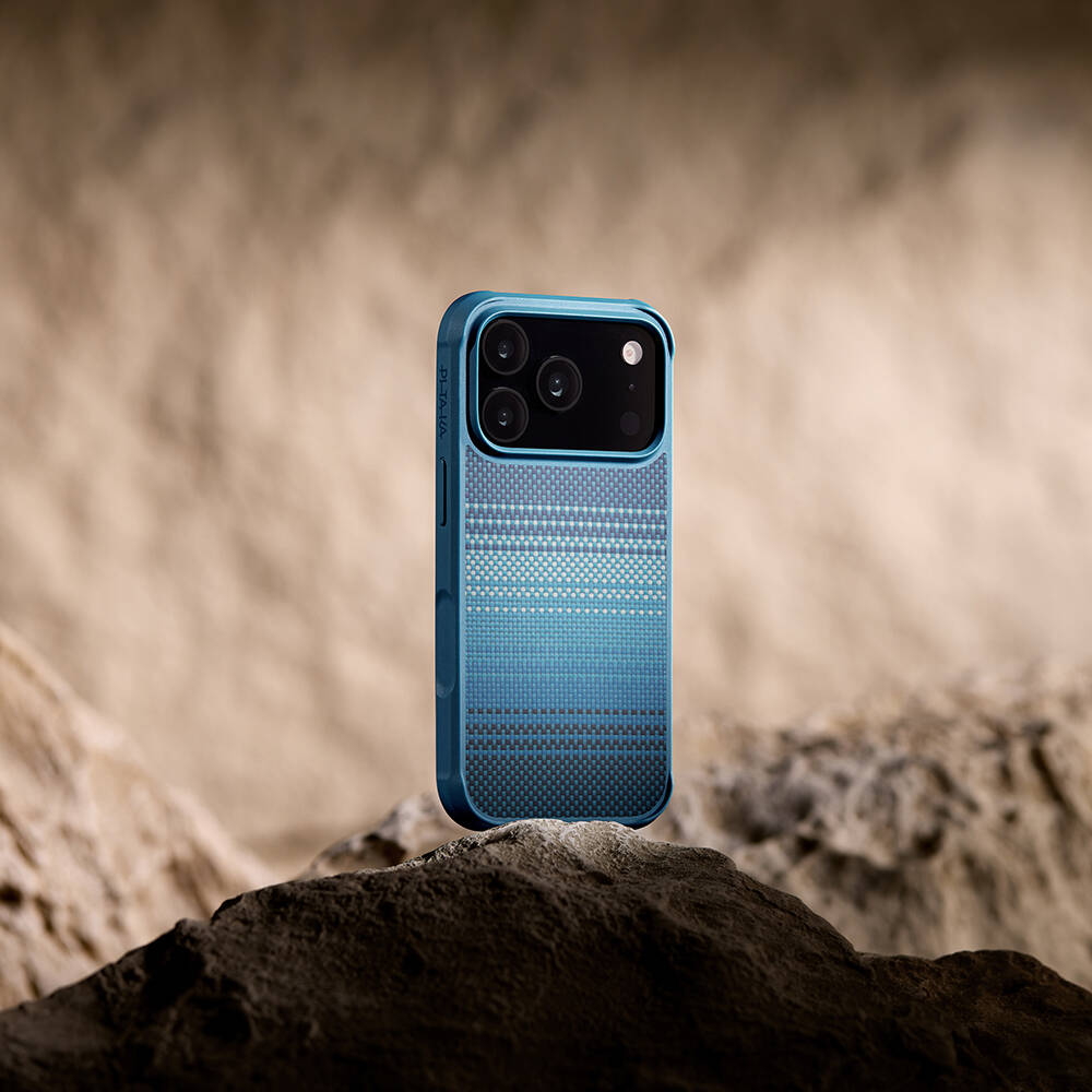 Apple iPhone 17 Pro Kılıf M-safe Şarj Özellikli Pitaka Tactile Woven Sunset-Moonrise Aramid Pro Guard Serisi Karbon Kapak - 10
