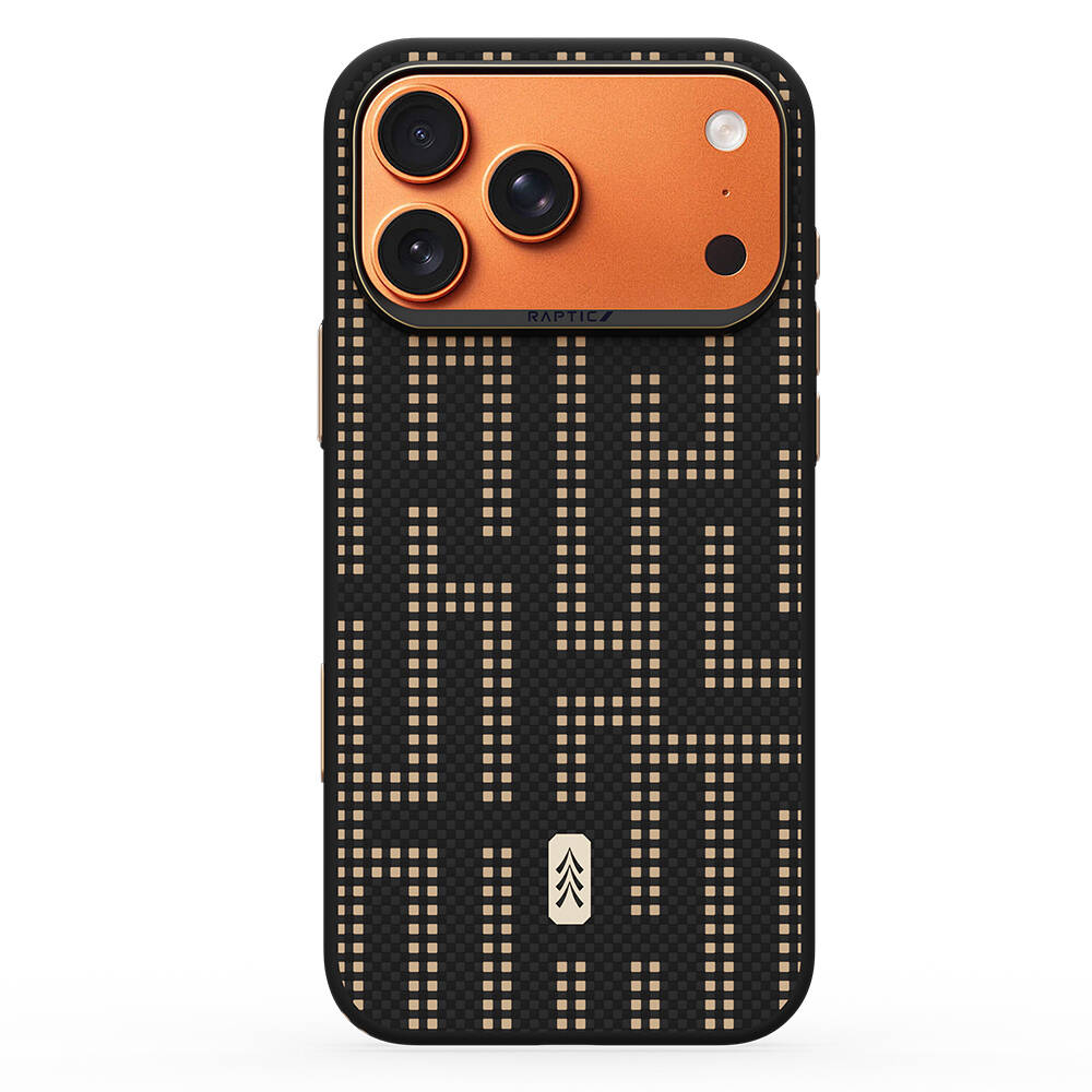 Apple iPhone 17 Pro Kılıf M-safe Şarj Özellikli Raptic Aramid Dual Grid Serisi Karbon Kapak - 1