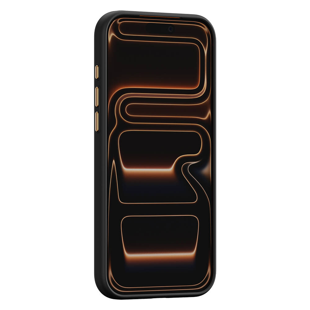 Apple iPhone 17 Pro Kılıf M-safe Şarj Özellikli Raptic Aramid Dual Rise Serisi 24 Ayar Altın Kaplamalı Karbon Kapak - 8