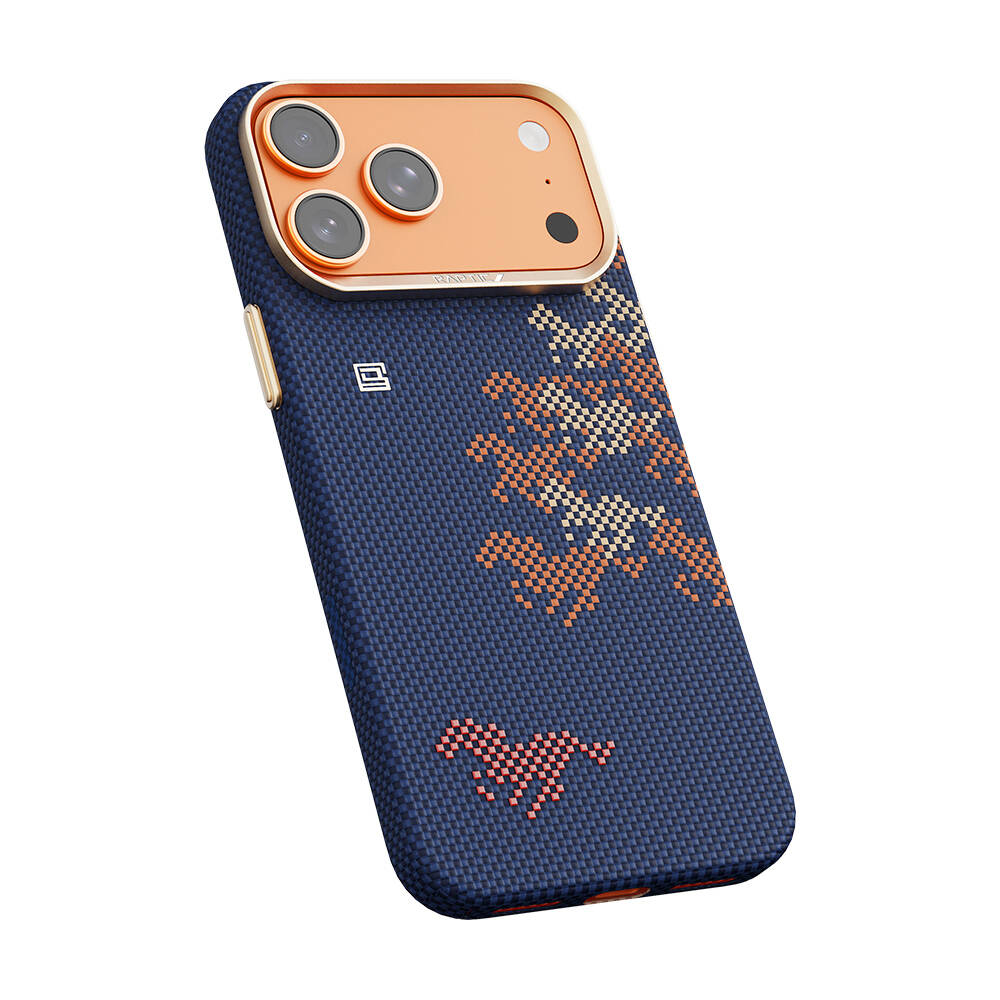 Apple iPhone 17 Pro Kılıf M-safe Şarj Özellikli Raptic Aramid Skin Chivalry Serisi Karbon Kapak - 11