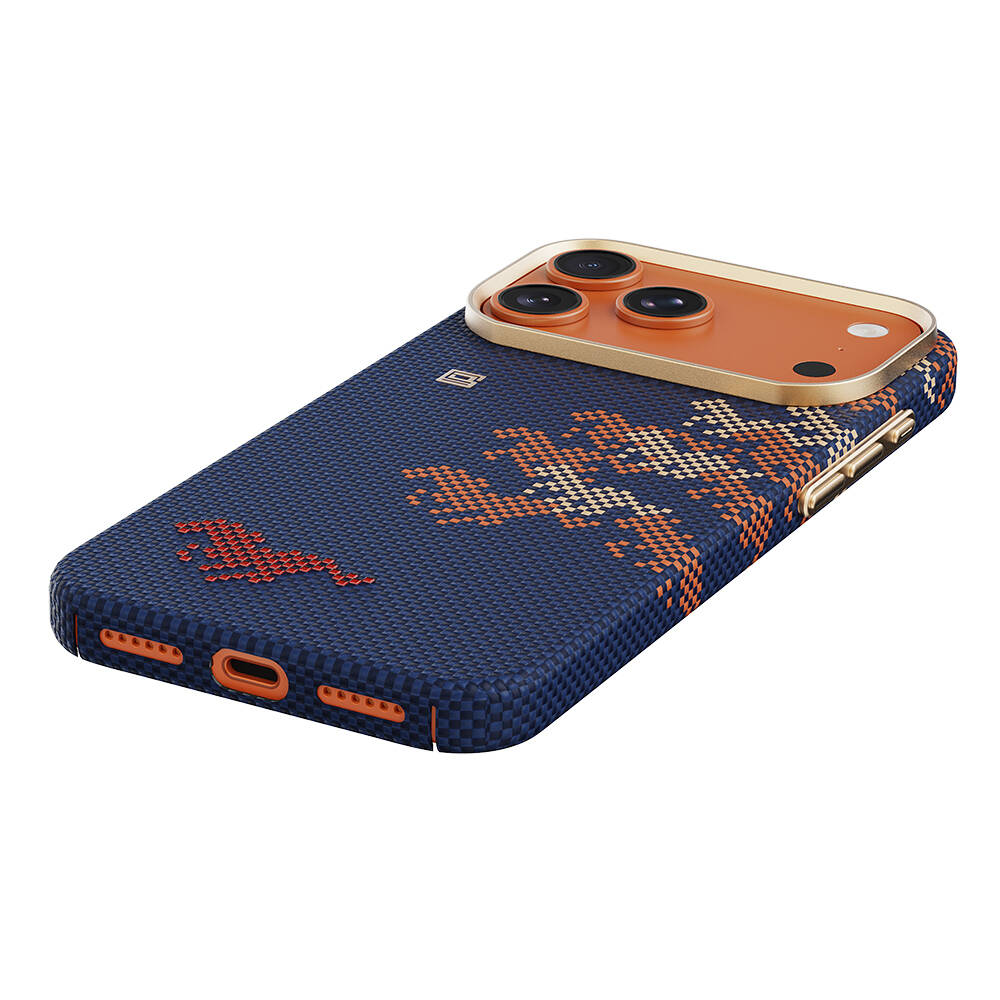 Apple iPhone 17 Pro Kılıf M-safe Şarj Özellikli Raptic Aramid Skin Chivalry Serisi Karbon Kapak - 12