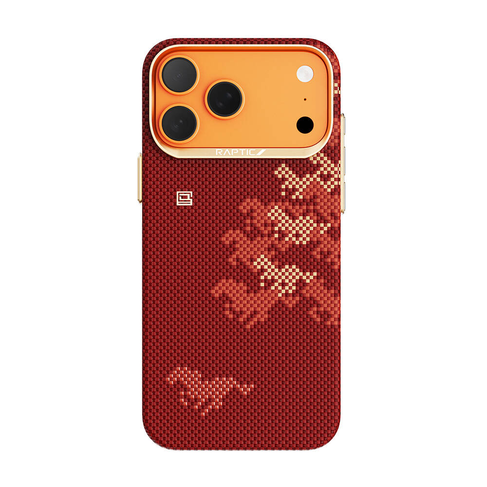 Apple iPhone 17 Pro Kılıf M-safe Şarj Özellikli Raptic Aramid Skin Chivalry Serisi Karbon Kapak - 1