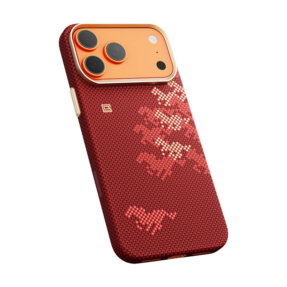 Apple iPhone 17 Pro Kılıf M-safe Şarj Özellikli Raptic Aramid Skin Chivalry Serisi Karbon Kapak - 4