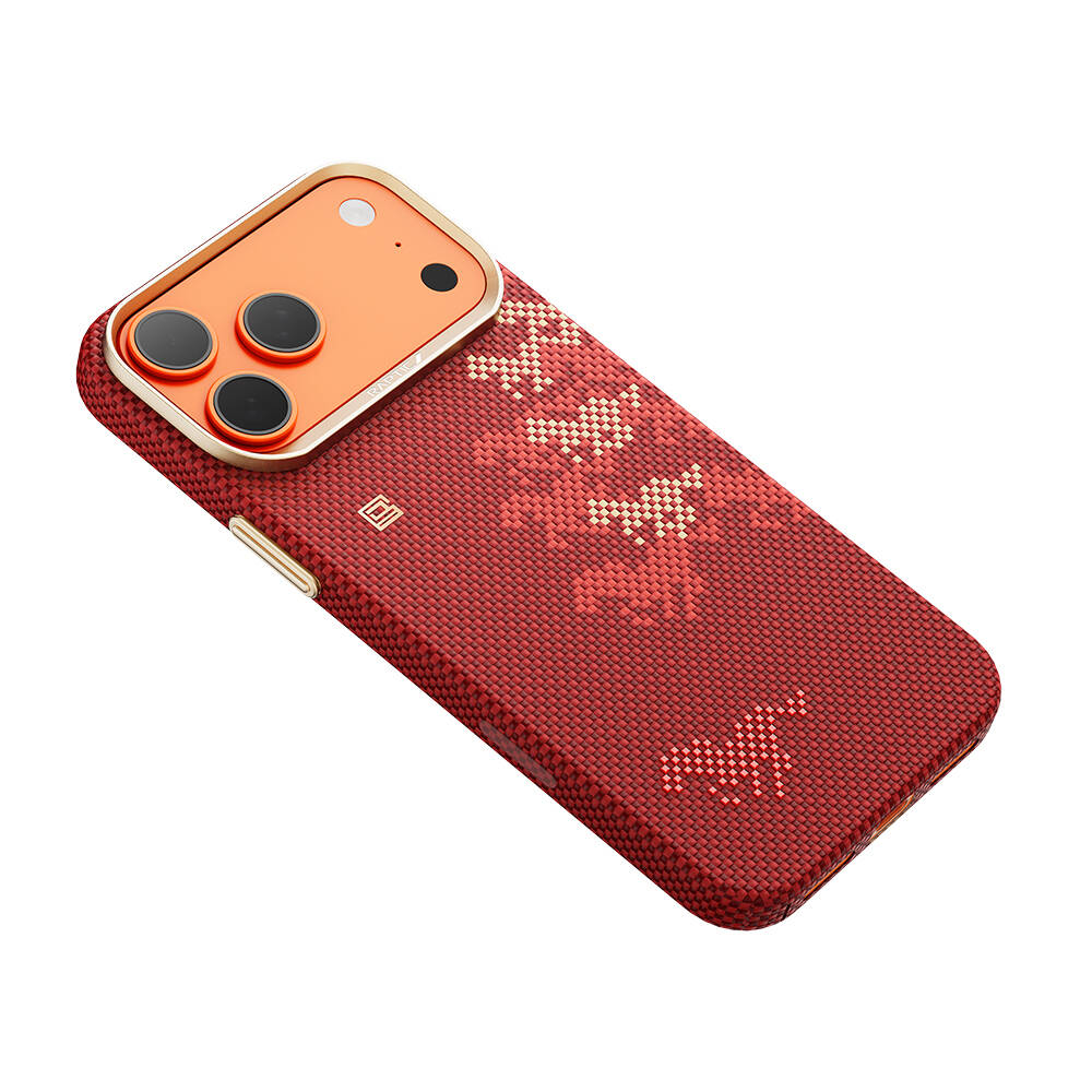 Apple iPhone 17 Pro Kılıf M-safe Şarj Özellikli Raptic Aramid Skin Chivalry Serisi Karbon Kapak - 5