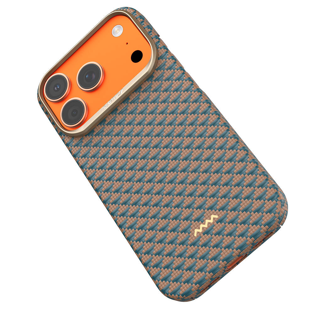 Apple iPhone 17 Pro Kılıf M-safe Şarj Özellikli Raptic Aramid Skin Origin Serisi Karbon Kapak - 10