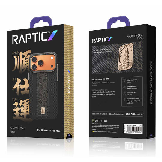 Apple iPhone 17 Pro Kılıf M-safe Şarj Özellikli Raptic Aramid Skin Rise Serisi 24 Ayar Altın Kaplamalı Karbon Kapak - 9