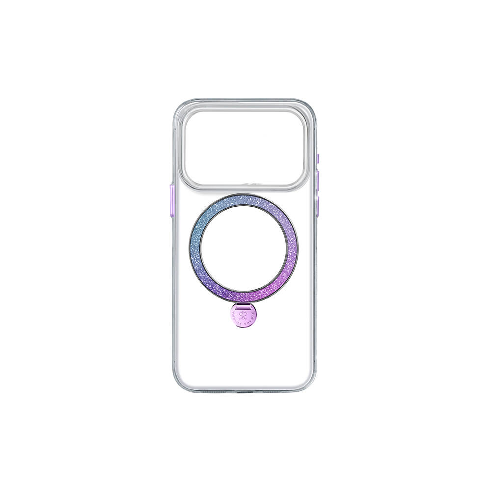 Apple iPhone 17 Pro Kılıf M-safe Şarj Özellikli Simli Standlı Pynana Dancing Circle Trendy Serisi Kapak - 3