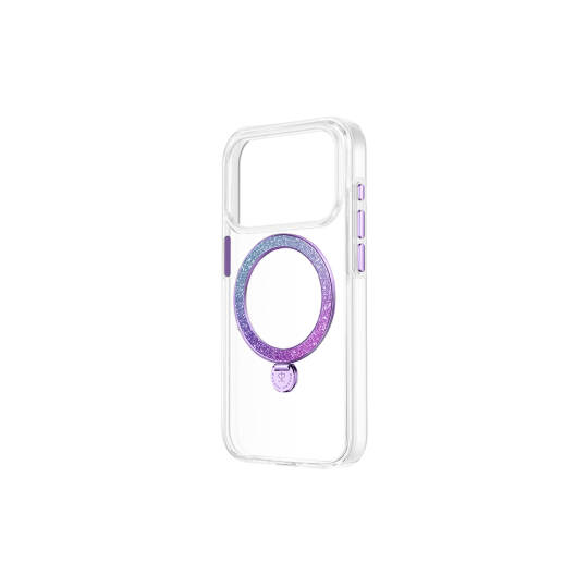 Apple iPhone 17 Pro Kılıf M-safe Şarj Özellikli Simli Standlı Pynana Dancing Circle Trendy Serisi Kapak - 6