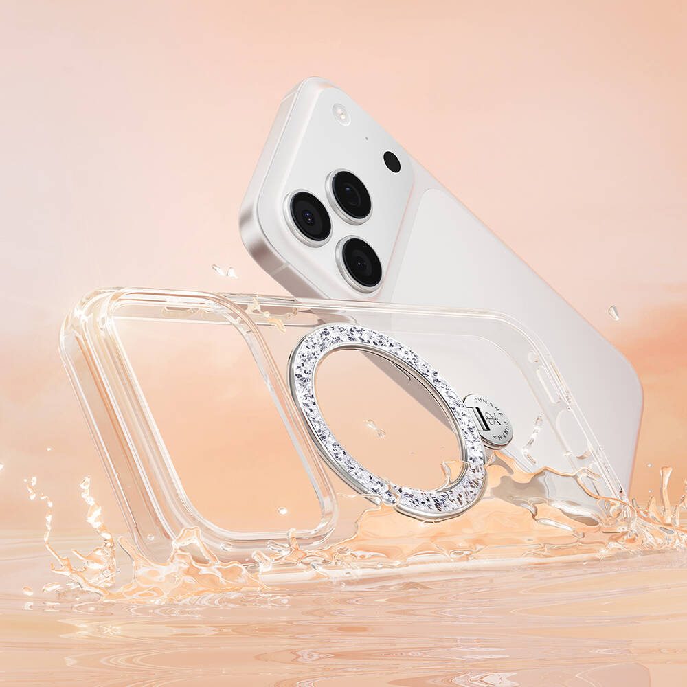 Apple iPhone 17 Pro Kılıf M-safe Şarj Özellikli Simli Standlı Pynana Dancing Circle Trendy Serisi Kapak - 12