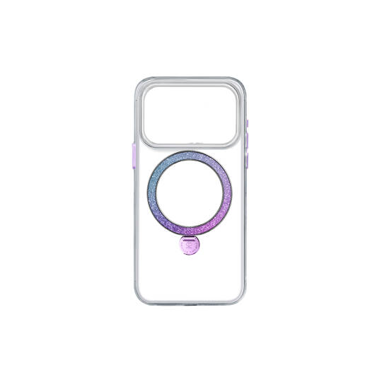 Apple iPhone 17 Pro Kılıf M-safe Şarj Özellikli Simli Standlı Pynana Dancing Circle Trendy Serisi Kapak