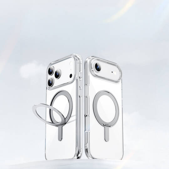 Apple iPhone 17 Pro Kılıf M-safe Şarj Özellikli Wiwu MCC-201 iShield Ultra Serisi Standlı Crystal Sert PC Kapak - 6