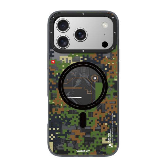 Apple iPhone 17 Pro Kılıf M-Safe Şarj Özellikli Youngkit Camouflage Sykell Serisi Kapak - 8