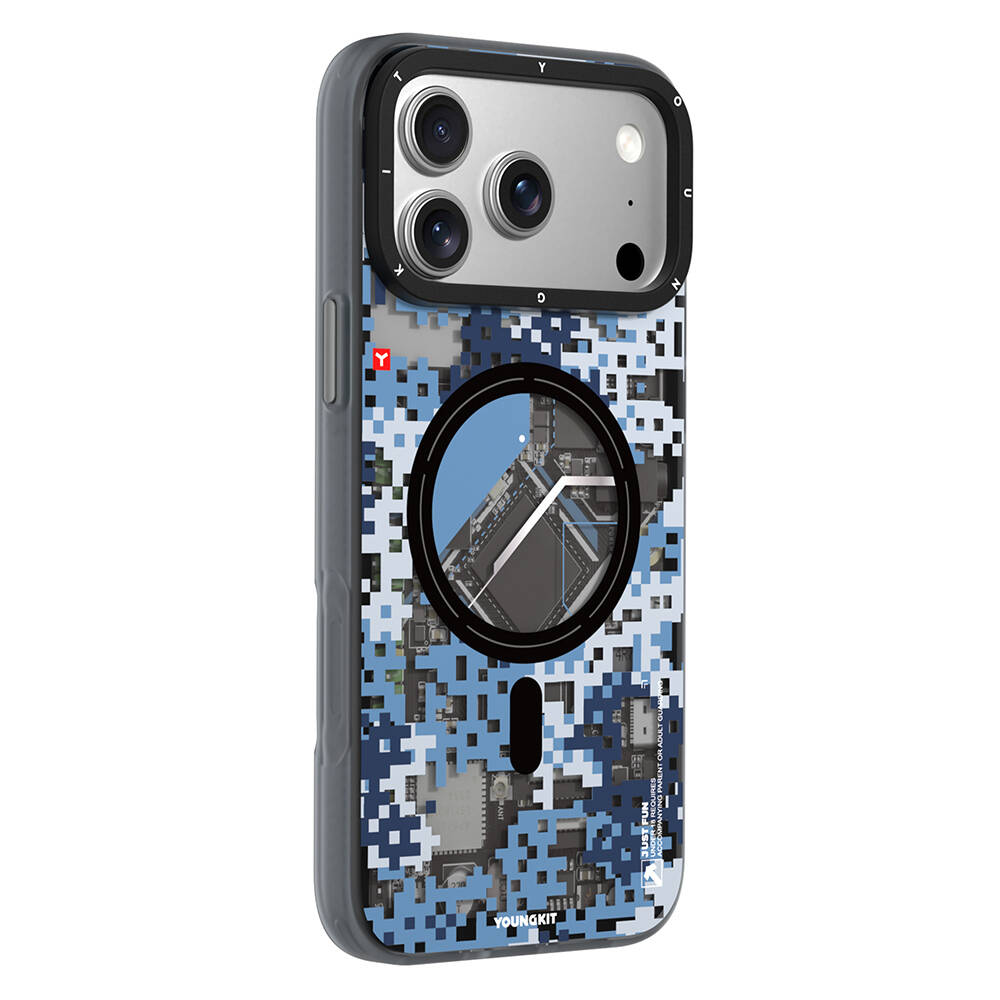 Apple iPhone 17 Pro Kılıf M-Safe Şarj Özellikli Youngkit Camouflage Sykell Serisi Kapak - 10