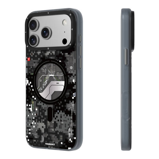 Apple iPhone 17 Pro Kılıf M-Safe Şarj Özellikli Youngkit Camouflage Sykell Serisi Kapak - 21