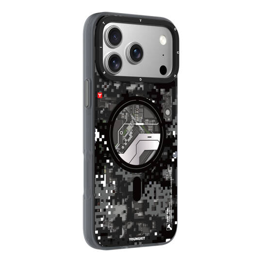 Apple iPhone 17 Pro Kılıf M-Safe Şarj Özellikli Youngkit Camouflage Sykell Serisi Kapak - 22