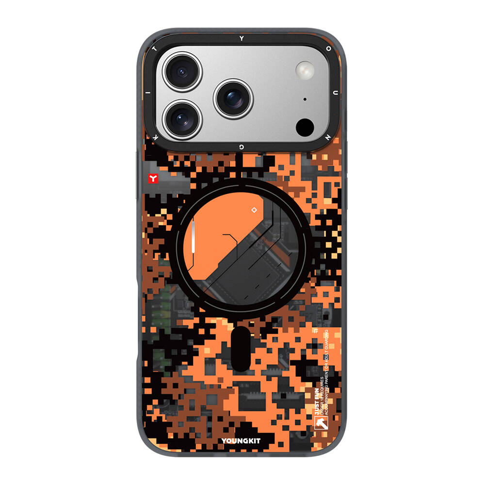 Apple iPhone 17 Pro Kılıf M-Safe Şarj Özellikli Youngkit Camouflage Sykell Serisi Kapak - 7
