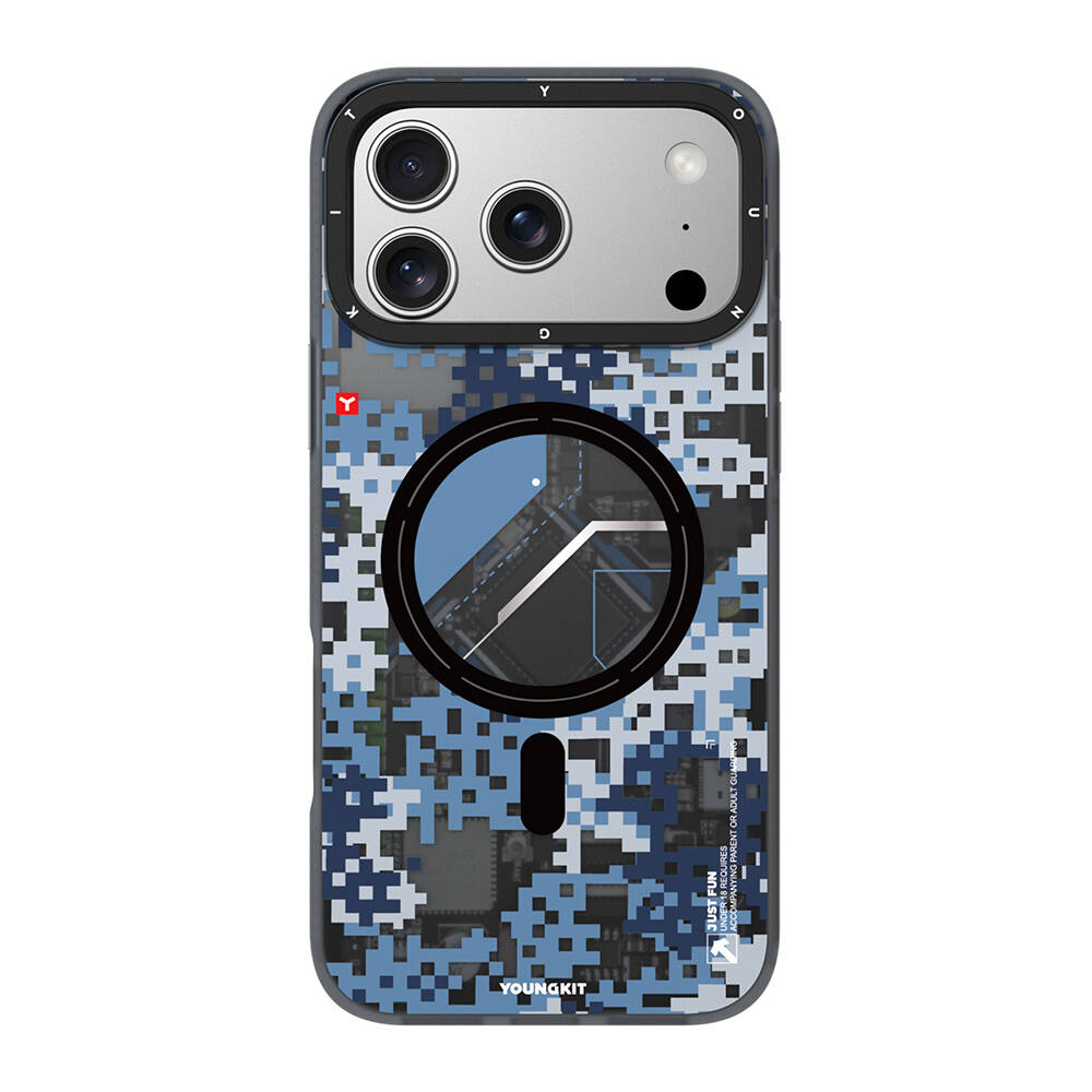 Apple iPhone 17 Pro Kılıf M-Safe Şarj Özellikli Youngkit Camouflage Sykell Serisi Kapak - 5