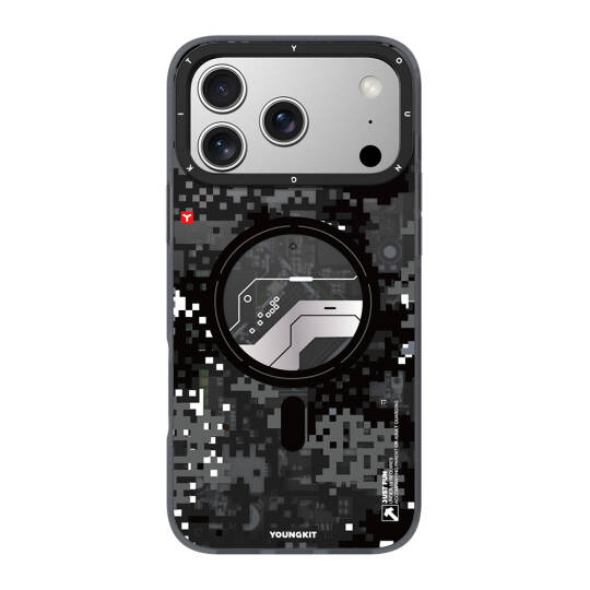 Apple iPhone 17 Pro Kılıf M-Safe Şarj Özellikli Youngkit Camouflage Sykell Serisi Kapak - 4